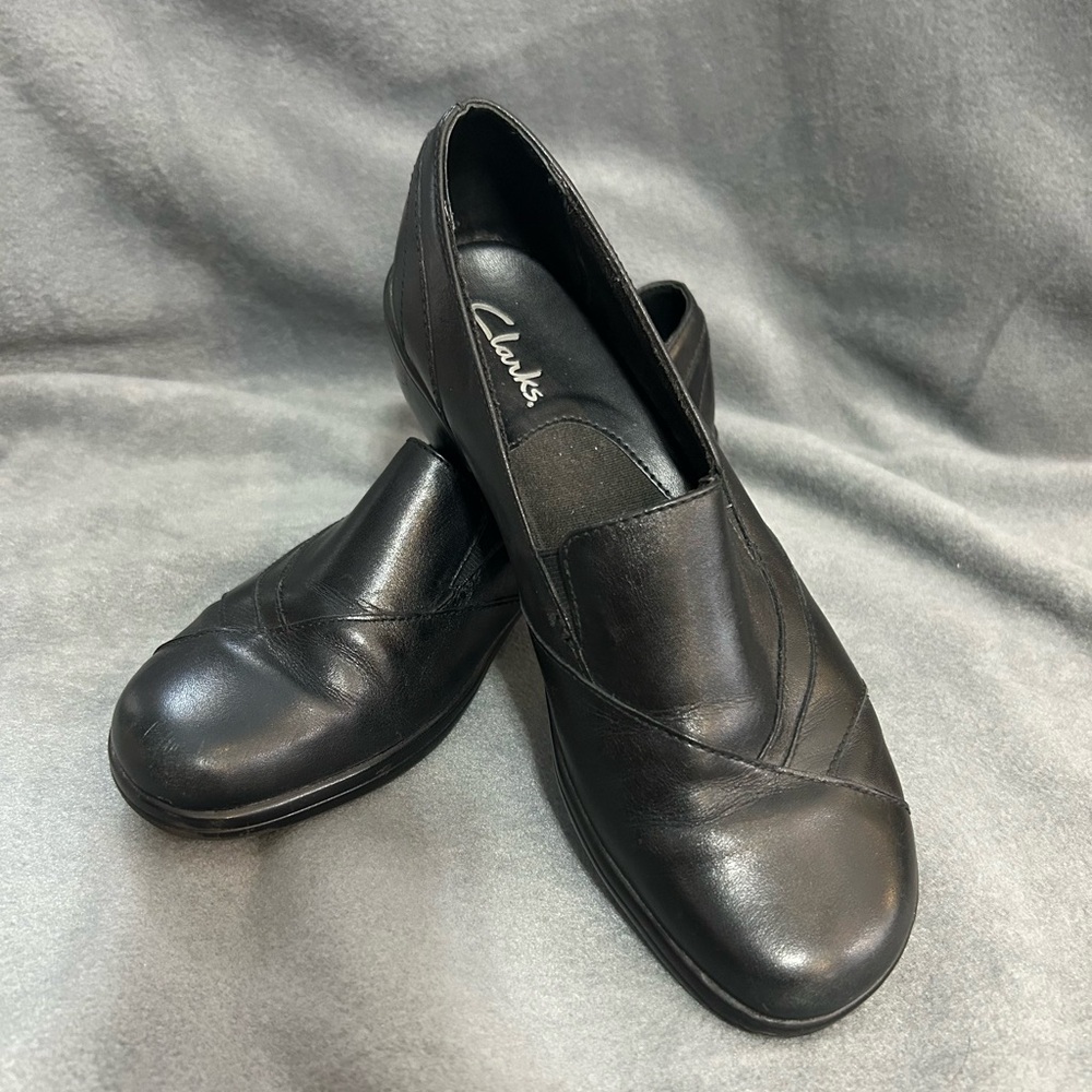 Clarks Women’s Black Leather Shoes